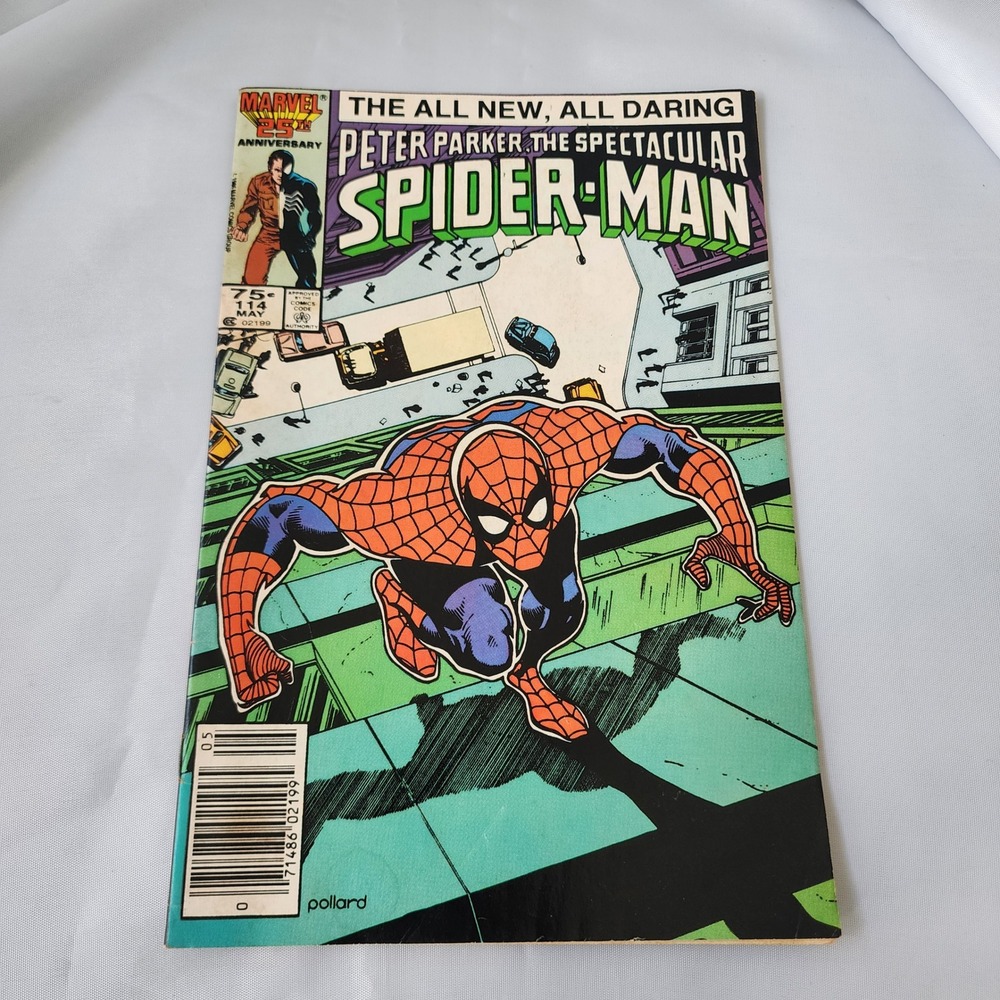 Spectacular Spider-Man #114 May 1986 Marvel Comic 35th Anniversary New Stand FN